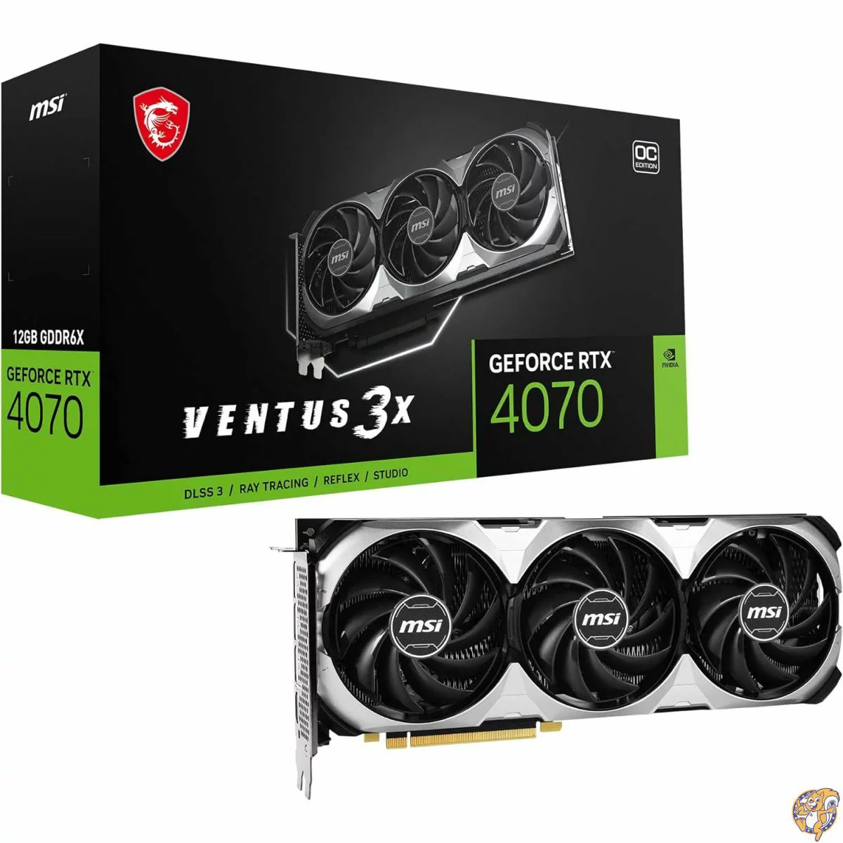 GeForce RTX 4070(12GB) MSI｜VENTUS 3X 12G OC MSI グラフィックスボード GeForce RTX 4070 VENTUS 3X 12G OC VD8470