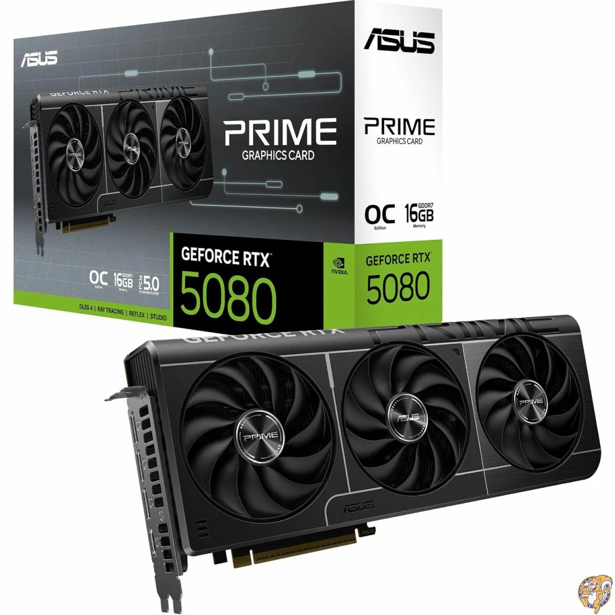 GeForce RTX 5080(16GB) ASUS｜SFF-Ready Prime RTX™ 5080 OCエディション PRIME-RTX5080-O16G