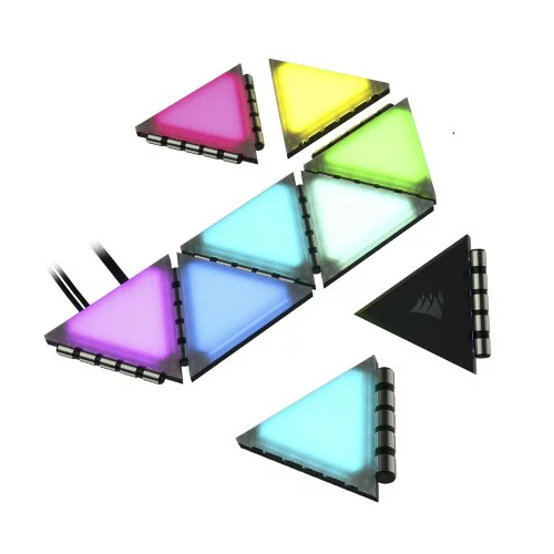 SilverStone CORSAIR iCUE LC100 RGB ライティングパネル - ミニトライアングル mini triangle Expansion Kit 9枚入りセット CL-9011115-WW