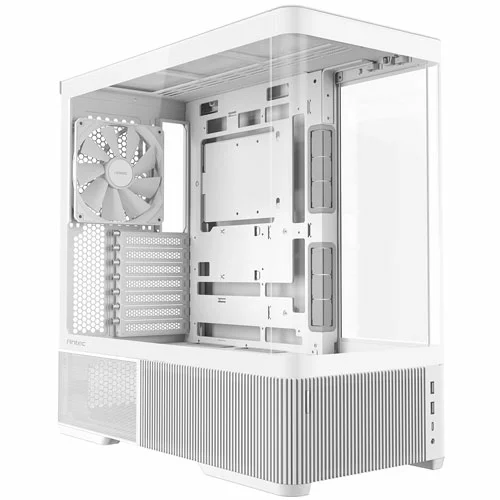 ANTEC ATX ミドルタワー C6 Curve Air White ピラーレス 背面コネクタ対応 3×PWMファン搭載 ホワイト