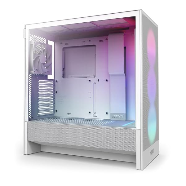 NZXT H5 Flow RGB v2 White 360mm RGBシングルフレームファン搭載 ミドルタワー ATX ホワイト CC