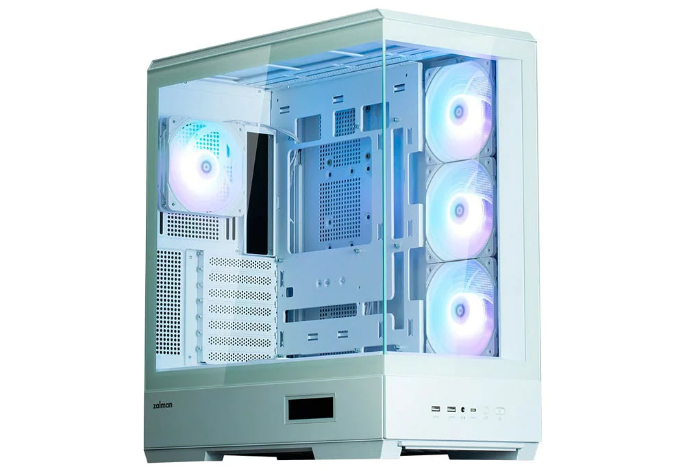 ZALMAN P50 DS White 背面コネクタ設計のマザーボード対応 ARGBファン4基装備 ミドルタワー型 ホワイト｜P50 DS WHITE