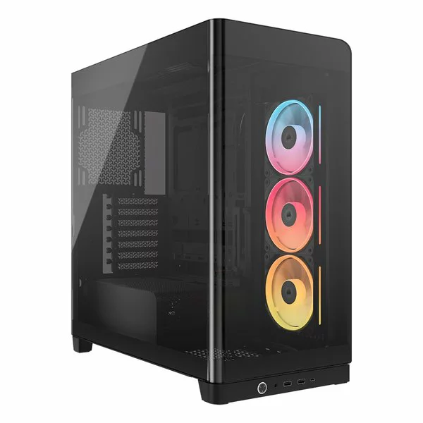 Fractal Design 【5日は24時間限定クーポン配布】CORSAIR コルセアミドルタワー型 FRAME 4500X LX-R RGB iCUE LINK Panoramic Glass E-ATX/黒 CC-9011316-WW(2662486)代引不可