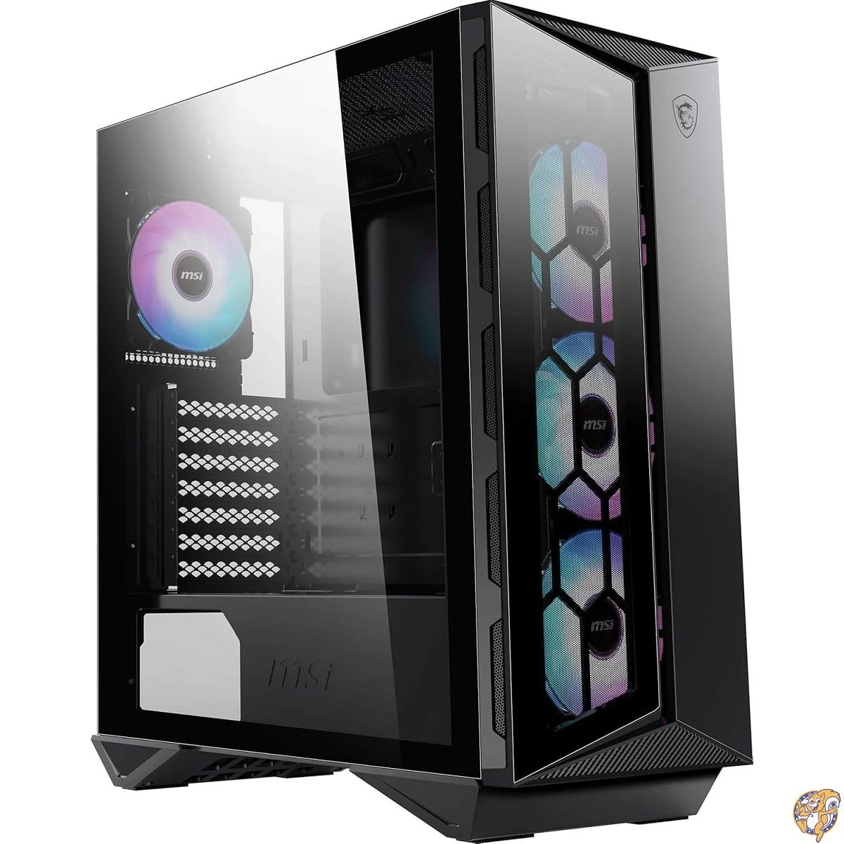 MSI MPG GUNGNIR 110R - プレミアムミッドタワーゲーミング - 強化ガラス製サイドパネル - ARGB 120mmファン4個 - 最大360mmのラジエーターまでの液体冷却サポート - ツートーンデザイン