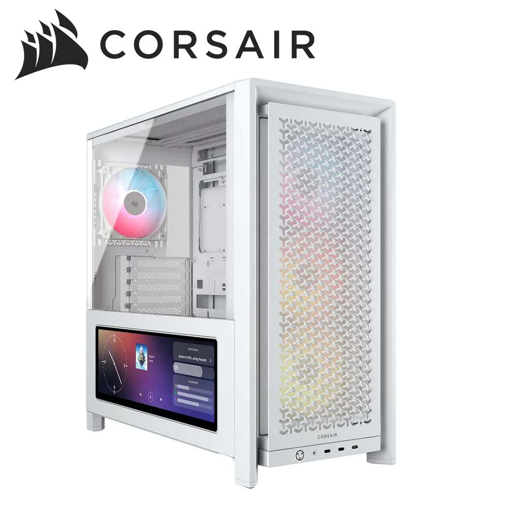 Corsair ｜コルセア ミドルタワー型 FRAME 4000D LCD RS ARGB Premium Mid-Tower White（ホワイト） CC-9011327-WW