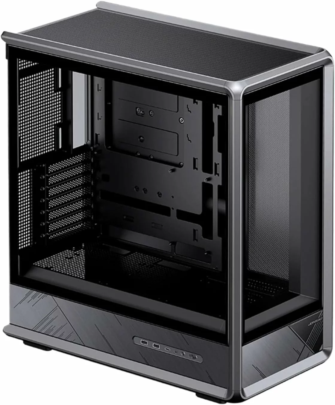 JONSBO D401 ブラック ATX ゲーミング 、Seaview 透明ガラスサイド、デュアル 360 水冷 DIY シャーシに対応