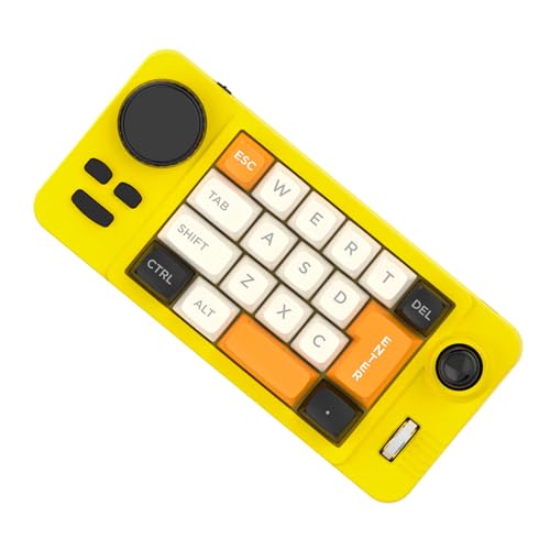 KRYTJACZ カラー照明付き 19 小型ゲーミングキーボード カスタマイズ可能なジョイスティック ダブルマクロホイール ホットスワップ可能スイッチ カラー照明付きホットスワップ可能キーボード