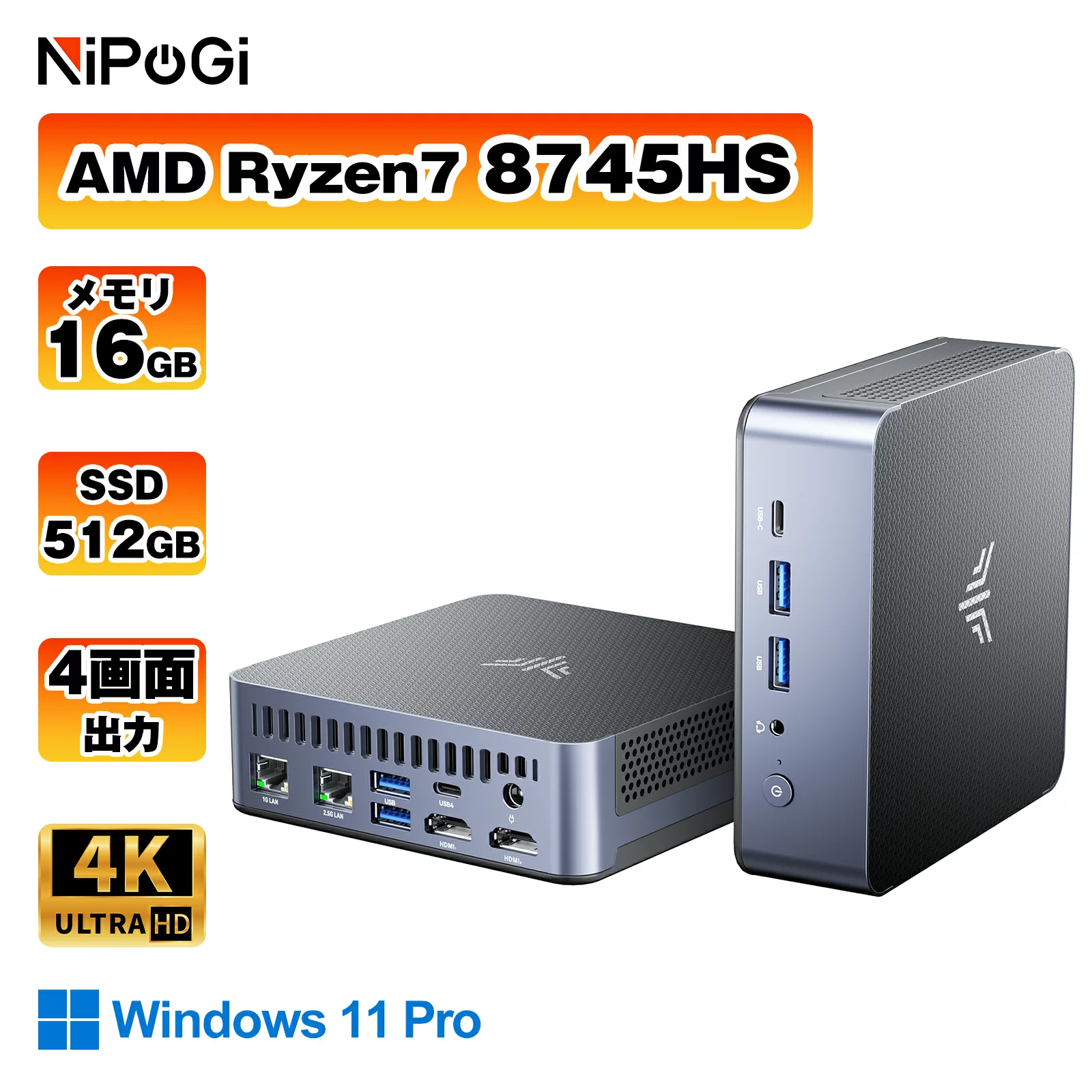 NiPoGi Ryzen 7 8745HS 16GB 512GB TDP45W