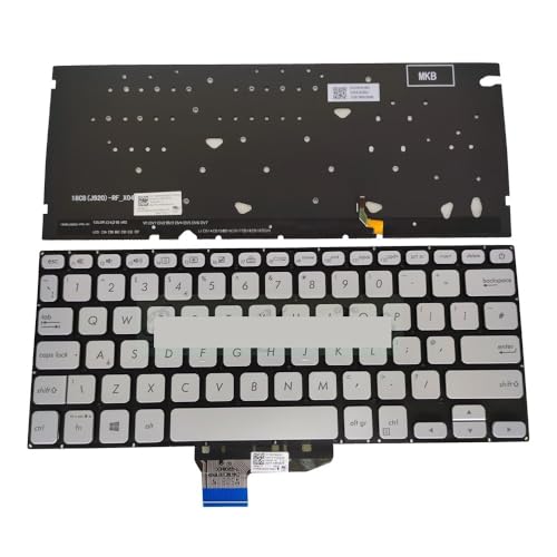 Chuhals ASUS X430 S430 A430 X430UA X430U カナダ/フランス/中国/英国 GBノートパソコンキーボード用バックライトキーボード。シルバーASM18C8(中国シルバー)。 Chuhals304