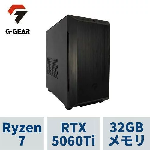 G-GEAR AMD Ryzen 7 7700 32GB RTX 5060 Ti 1TB ゲーミングPC G-GEAR Aim GB7A-C256B/CP1