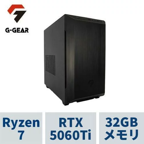 G-GEAR Ryzen 7 7800X3D 32GB RTX 5060 Ti 1TB ゲーミングPC G-GEAR Aim GB7A-G257B/CP1