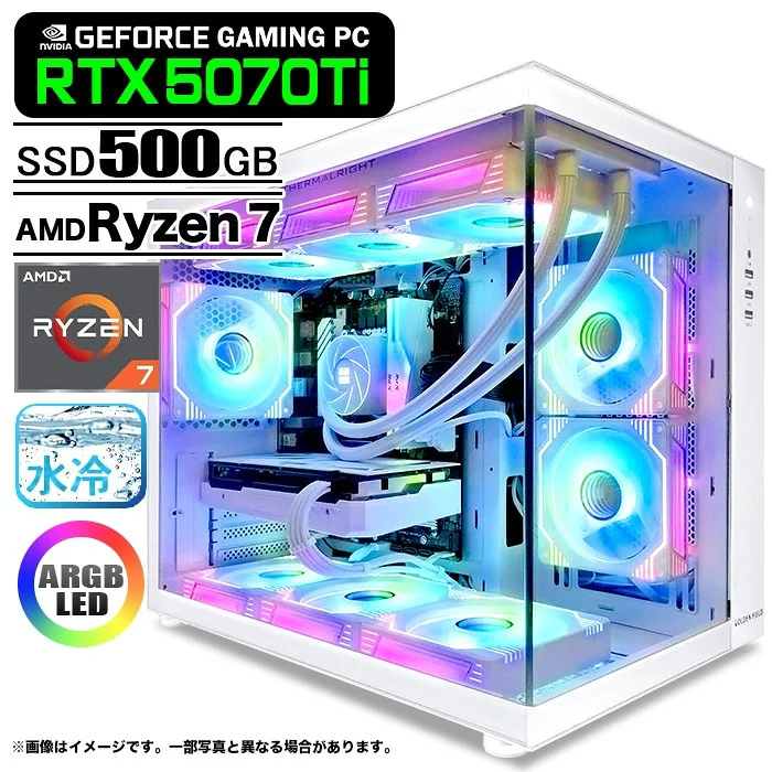 PASOUL Ryzen 7 7800X3D 32GB RTX 5070 Ti 500GB GMQ360