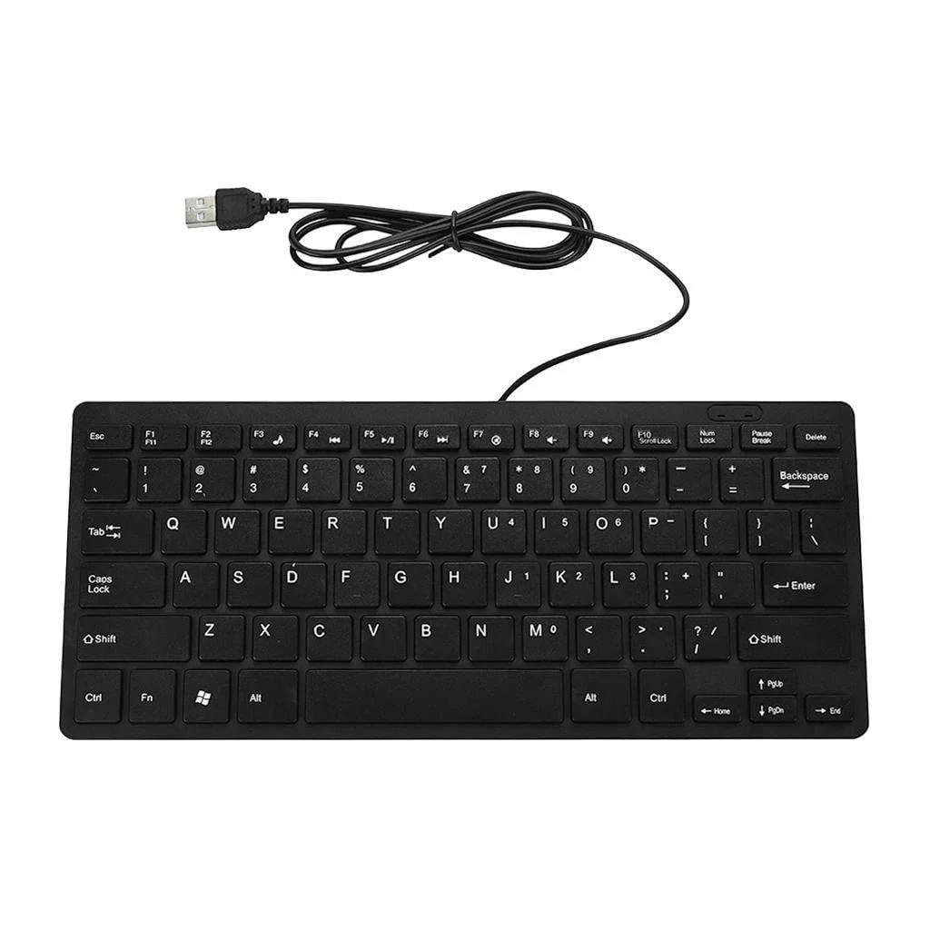 P Prettyia 有線ミニUSBキーボード 78キー コンパクトキーボード ラップトップ/デスクトップ対応 オフィス プログラミング 多デバイス兼用