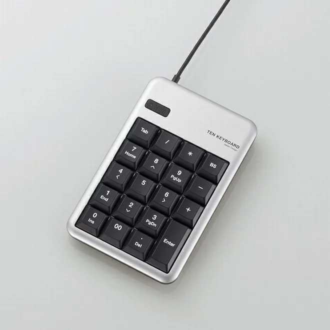 キーボード エレコム テンキーパッド/TK-TCM012/Mサイズ/メンブレン/USB 2.0 HUB付/シルバー [TK-TCM012SV]【送料無料※沖縄・離島配送不可】コンパクト 小型