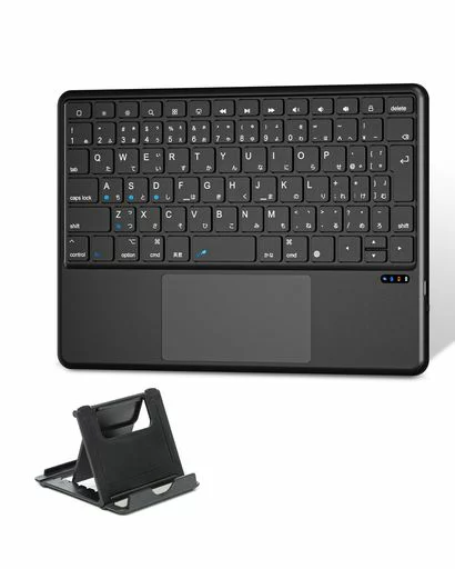 キーボード 【最新型】SaikoubluetoothキーボードワイヤレスJIS標準日本語配列静音薄型タッチパッド搭載軽量スタンド付きipadiphoneipad10世代キーボードマルチペアリングType-C充電式