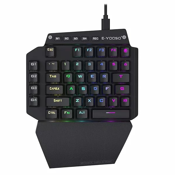 キーボード 【送料無料】片手ゲーミングキーボード44キー 白軸を採用 静音メカニカルキーボード USB有線