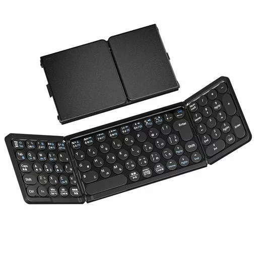 キーボード bluetooth折りたたみワイヤレス日本語配列パンタグラフ式日本語説明書付(ブラックテンキー)