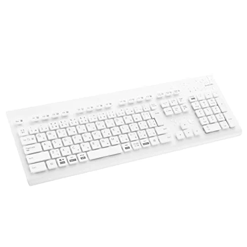 キーボード エレコム 洗える ワイヤレスキーボード Bluetooth 防水 IPX5対応 メンブレン フルサイズ テンキー付 抗菌 ホワイト TK 送料無料
