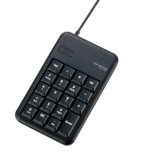 エレコム 有線テンキーボード Sサイズ メンブレン 高耐久（ブラック） TK-TCM013BK