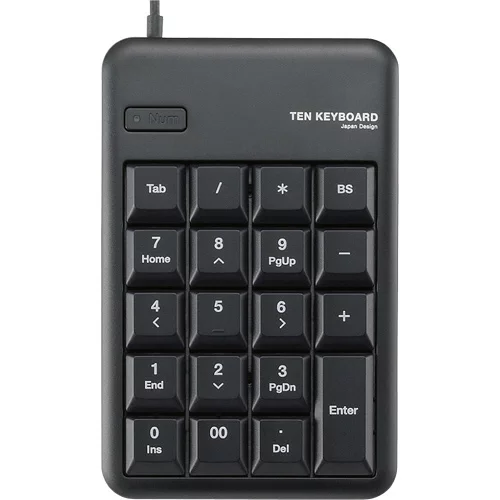 エレコム USB 2．0 HUB付 テンキーパッド メンブレン ブラック RoHS指令対応 RoHS指令準拠（10物質） TK−TCM012BK／RS 1個