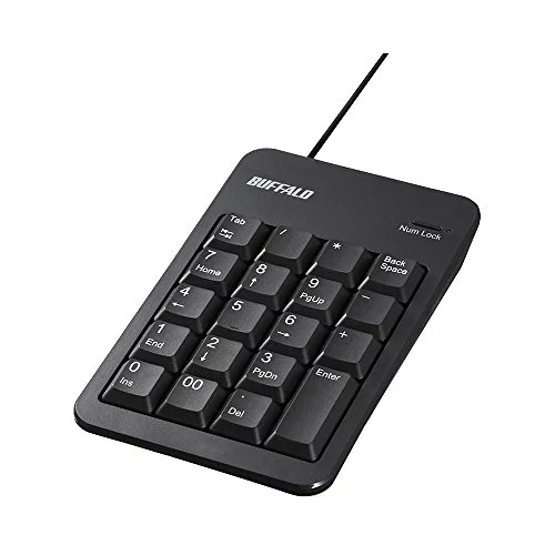 バッファロー BUFFALO 有線テンキーボードTabキーUSBハブ付き ブラック BSTKH100BK 送料無料