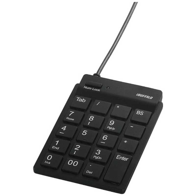 BUFFALO USBスリムテンキーボード Tabキー付き BSTK11シリーズ （ブラック） BSTK11BK