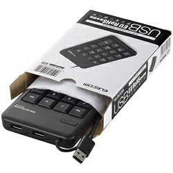 エレコム 2ポートUSB2.0ハブ付テンキーボード/ブラック/RoHS TK-TCM012BK/RS