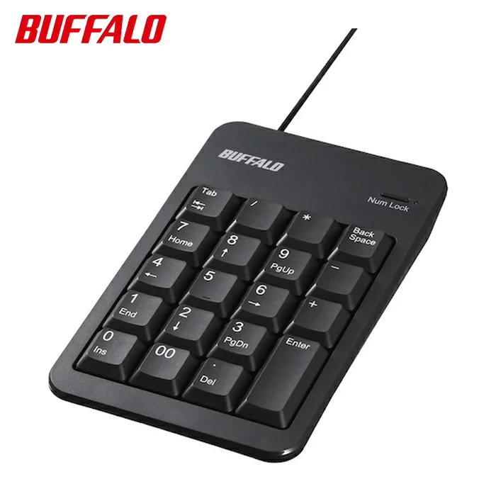 バッファロー 有線テンキーボード TabキーUSBハブ付き ブラック (1個) BSTKH100BKZ