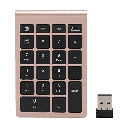 RF304 22 キーテンキー、USB 2.4G ワイヤレスミニキーボード、レシーバー付き、シザーフットキーキャップ構造、高速リバウンド速度、低
