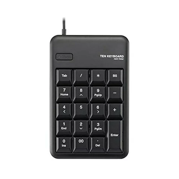 ELECOM テンキーパッド/TK-TCM012/Mサイズ/メンブレン/USB 2.0 HUB付/ブラック TK-TCM012BK メンブレン方式 テンキーボード ブラック コンパクト テンキー メンブレン エレコム 有線 テンキーパッド 小型 送料無料