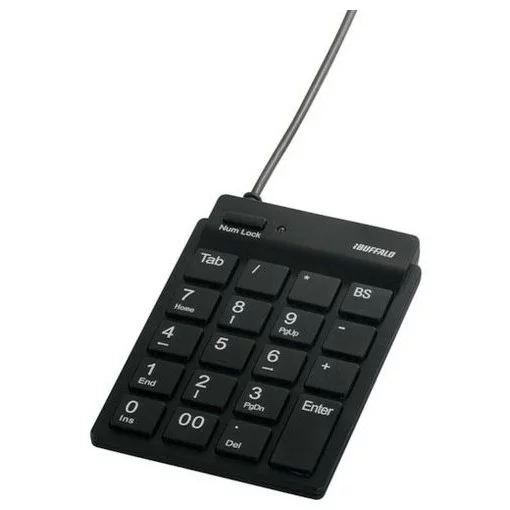 バッファロー スリムテンキーボード Tabキー付キ ブラック BSTK11BK オフィス 住設用品 オフィス 住設用品 OA用品 マウス(代引不可)