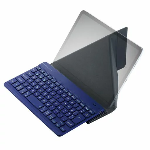 キーボード エレコムワイヤレスキーボードBluetoothSlint超薄型充電式パンタグラフ保護ケース付3台マルチペアリングOS自動識別Windows/macOS/ChromeOS/iOS/iPadOS/Androidブルー
