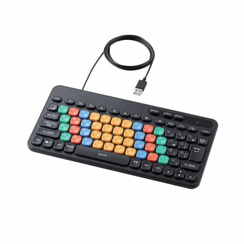 キーボード エレコム はじめてのキーボード KEY PALETTO(有線) TK-FS10UMKBK | キーボード 関連単語 bluetooth テンキー付きワイヤレス 無線 有線 折り畳み 静音 小型 大型 ピアノ カバー スライダー マウス かわいい 可愛い パソコン 周辺機器