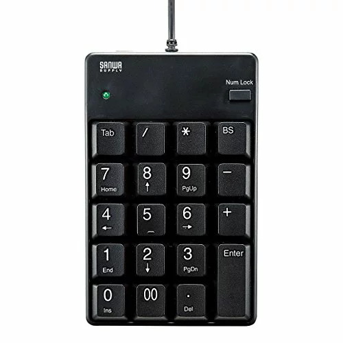 サンワサプライ USB2.0ハブ付テンキー ブラック NT-17UH2BKN