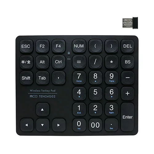 ミヨシ MCO 方向キー付2.4GHzワイヤレステンキー ブラック TEN24G02/BK