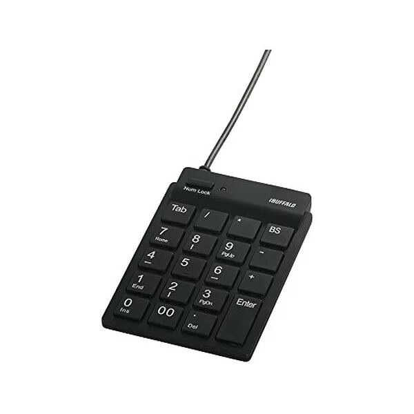 バッファロー 【2個セット】バッファロー BSTKH08BK スリムテンキーボード USB2.0ハブ(2ポート)/Tabキー付き ブラック 有線テンキーパッド ハブ付き オフィス スリム マウス サプライ キーボード テンキー 有線 バッファロー 送料無料
