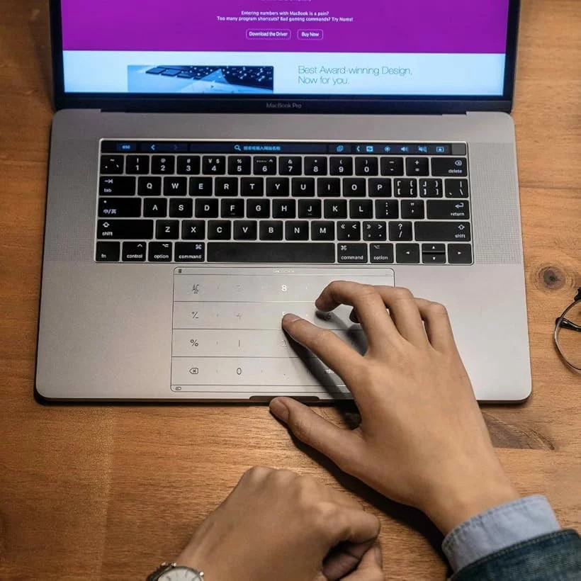 ナムス Macbook Air13_M2/M3/M4trackpad cover トラックパッドカバー tenkey テンキー launcher ランチャー マックブック サーフェイス surface (透明, 79x127)