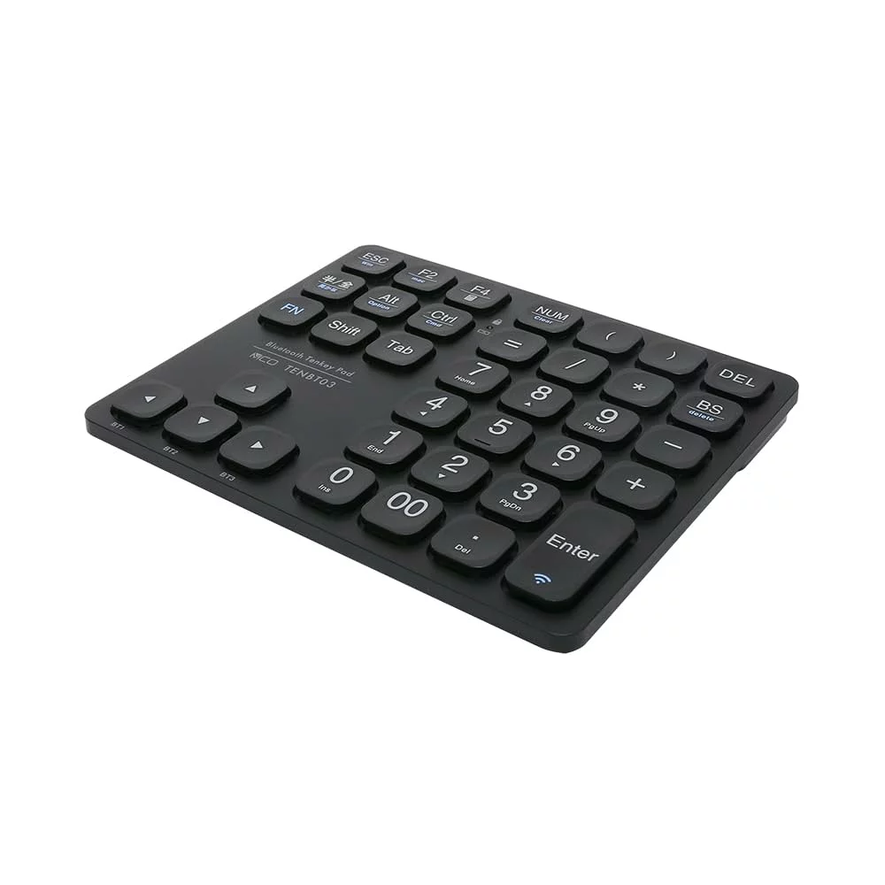テンキー ワイヤレス 十字キー付き ブラック 無線 パッド 事務 作業 オフィス 快適 入力 デバイス キーボード 周辺機器