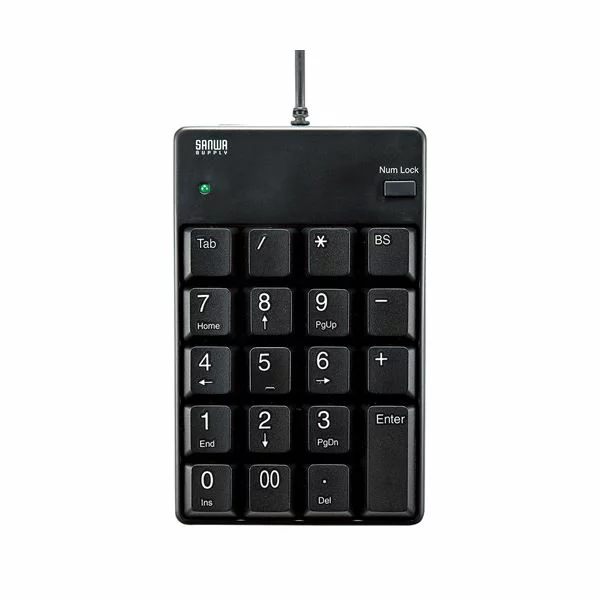 サンワサプライ USB2.0ハブ付テンキー NT-17UH2BKN