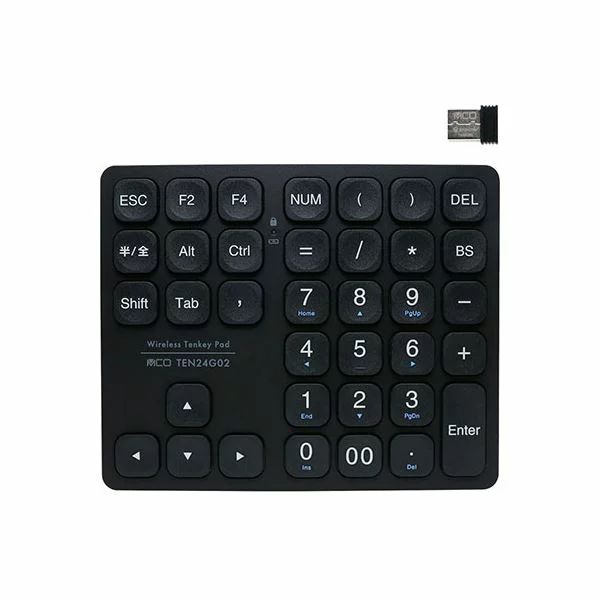 ミヨシ 直送・代引不可MCO 方向キー付2.4GHzワイヤレステンキー ブラック TEN24G02／BK別商品の同時注文不可