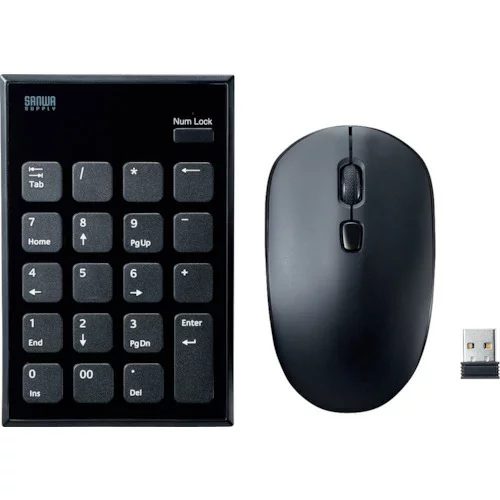 SANWA 静音ワイヤレステンキーマウスセット [NT-WL23SETBK] NTWL23SETBK 販売単位：1 送料無料