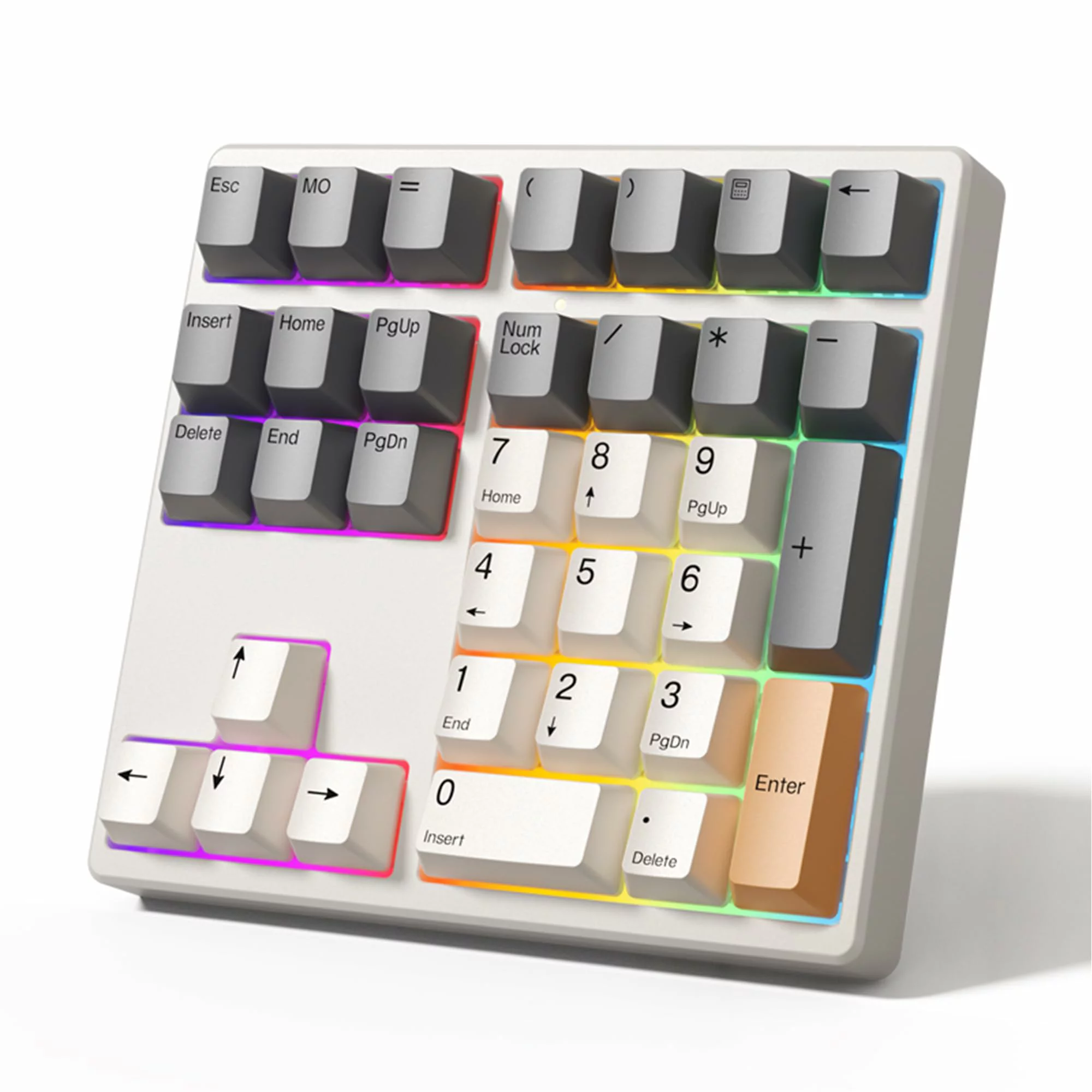 BRIMFORD 【送料無料】BRIMFORD テンキー メカニカルキーボード 34キー テンキーボード テンキー メカニカル テンキー 有線 テンキー 茶軸 Type-C 有線接続 矢印キー RGBバックライト ホットスワップ対応 プログラマブルキーボード マクロキーボード テンキー 茶軸 白軸 色：赤軸