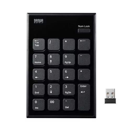 サンワサプライ 2025年 12月 クリスマス スマホ pc 情報 周辺 機器 パーツ ケース スタンド アクセサリー 部品 マウス パット WEB デジタル関連 | サンワサプライ ワイヤレスUSBテンキー NT-WL21BK