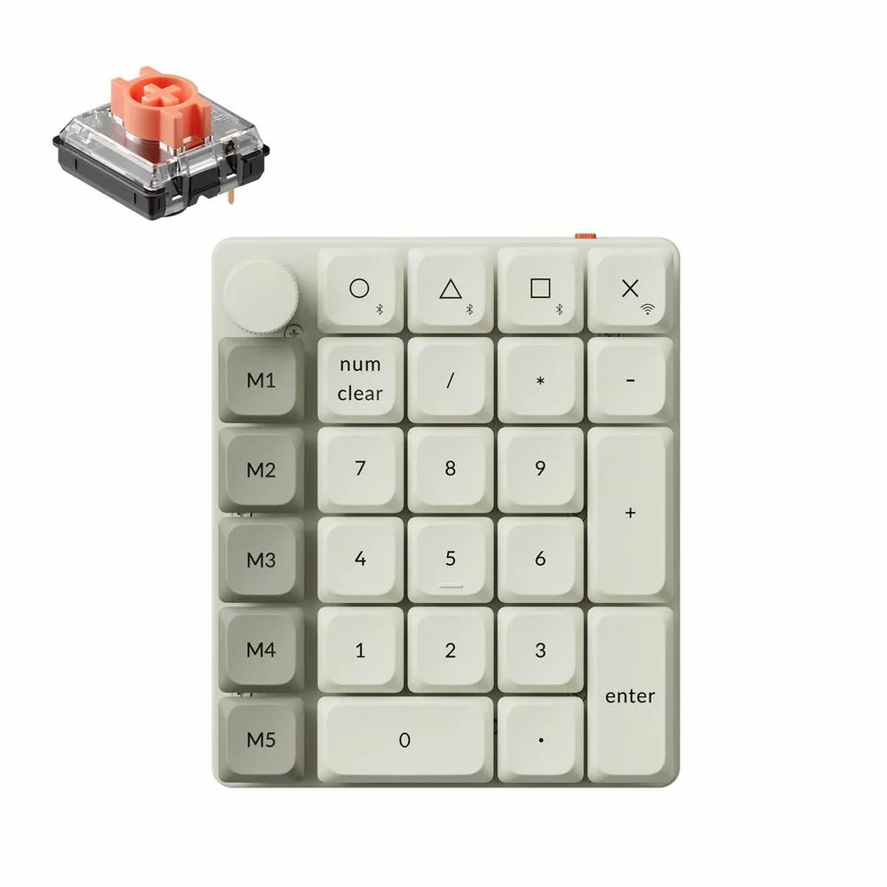 Keychron ｜キークロン K0 Max QMKワイヤレスカスタム・テンキー RGBライト 静音 赤軸（レトロ） K0M-M6
