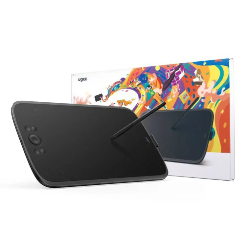 Ugee ペンタブ M808 ペンタブレット 10×6.25インチ 16384レベル筆圧 60°傾き検知 板タブ 8個ショートカットキー スマホ対応 9.3mm厚さ イラスト お絵描き オンライン授業 動画編集 Android Windows Ma