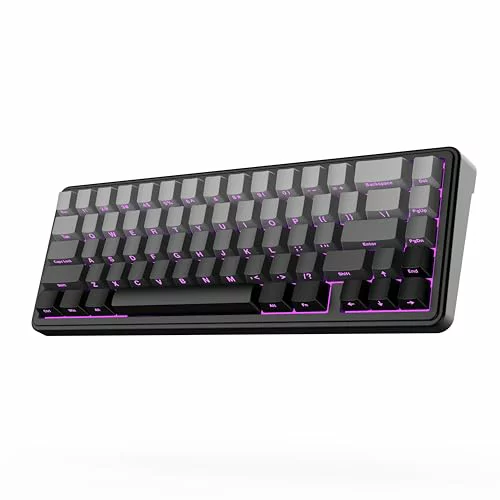 EPOMAKER x AULA F65 65%ワイヤレスメカニカルキーボード ホットスワップ対応ガスケットカスタムゲーミングキーボード 5層パッ