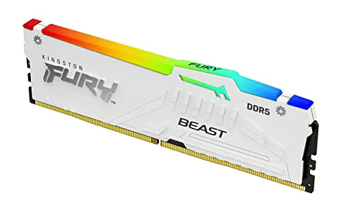 Kingston (キングストン) FURY Beast (フューリービースト) ホワイト RGB EXPO 32GB 5600MT/s DDR5 CL36 DIMM デスクトップゲーム用メモリ 2個セット KF556C36BWEAK2-32