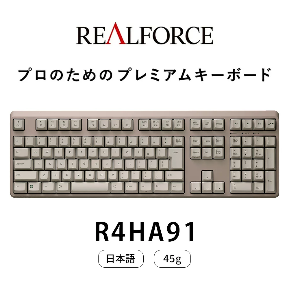 REALFORCE 【ふるさと納税】東プレ REALFORCE R4 キーボード 日本語配列 フルサイズ 45g メタリックブラウン （型式：R4HA91）