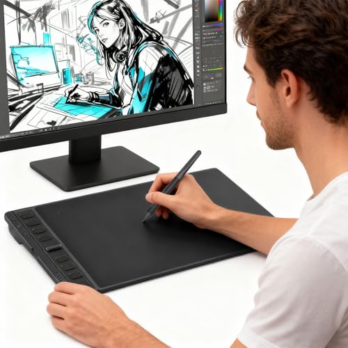 LXYZS カスタマイズ可能なコントロールを備えた H951P クリエイティブ ペン タブレットはデジタル アーティストやデザイナーの精度を向上します 互換性のある描画タブレット