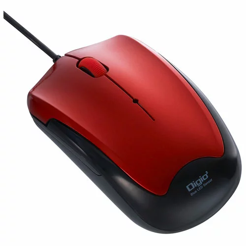 ナカバヤシ クリスマス スマホ pc パソコン パーツ 部品 LAN スタンド 情報 マウス スマートフォン OA機器 周辺 スマホ デジタル関連 | Digio デジオ 有線静音3ボタンBlueLEDマウス レッド MUS-UKT124R